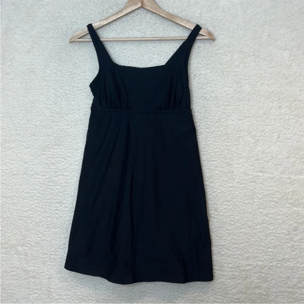 NWT Lands End Womens Black Swim Dress Bathing Suit With Boy Shorts Underneath - Picture 7 of 10